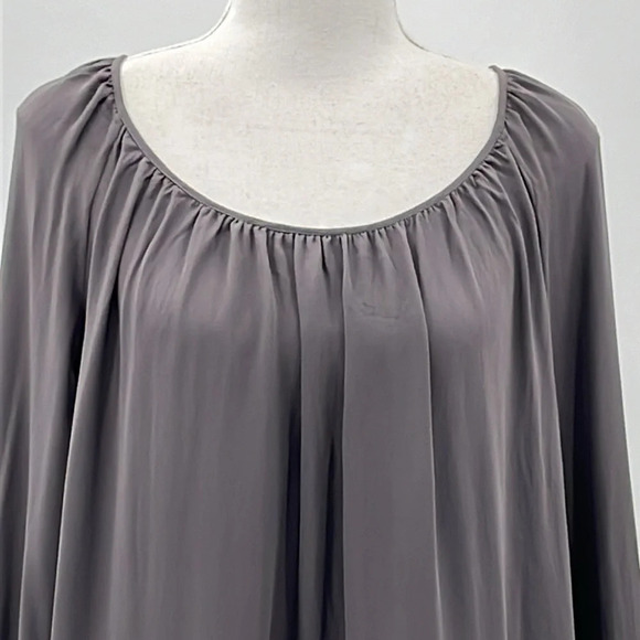 Joie Silk Long Sleeve Blouse in Grey - Size Medium - Picture 2 of 7